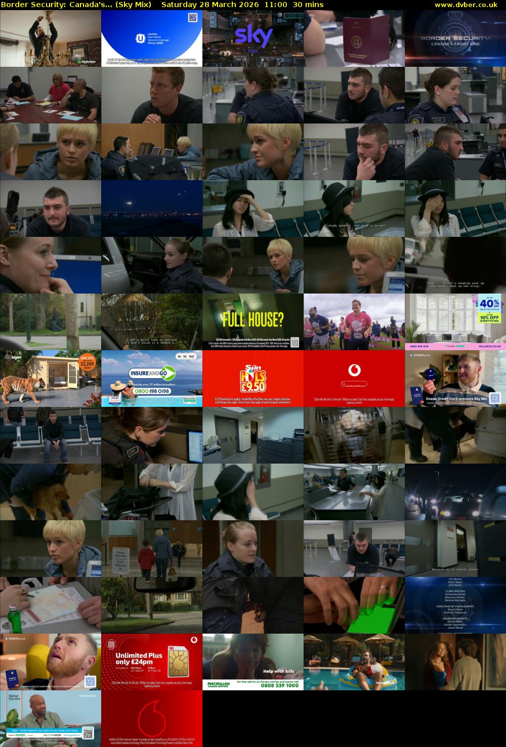 Border Security: Canada's... (Sky Mix) Saturday 28 March 2026 11:00 - 11:30