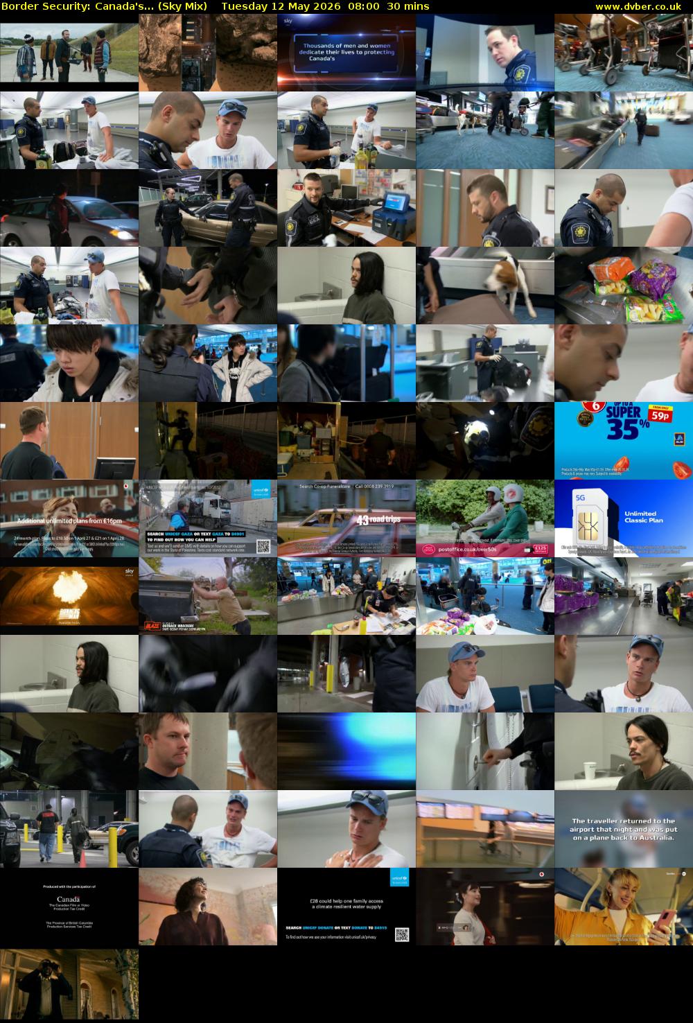 Border Security: Canada's... (Sky Mix) Tuesday 12 May 2026 08:00 - 08:30