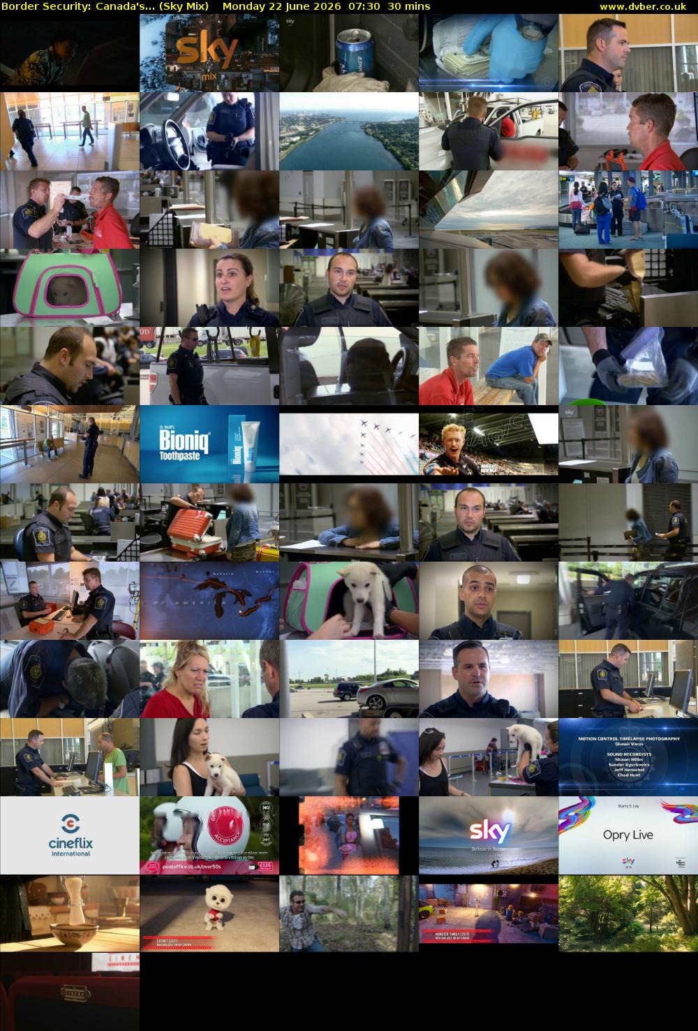 Border Security: Canada's... (Sky Mix) Monday 22 June 2026 07:30 - 08:00