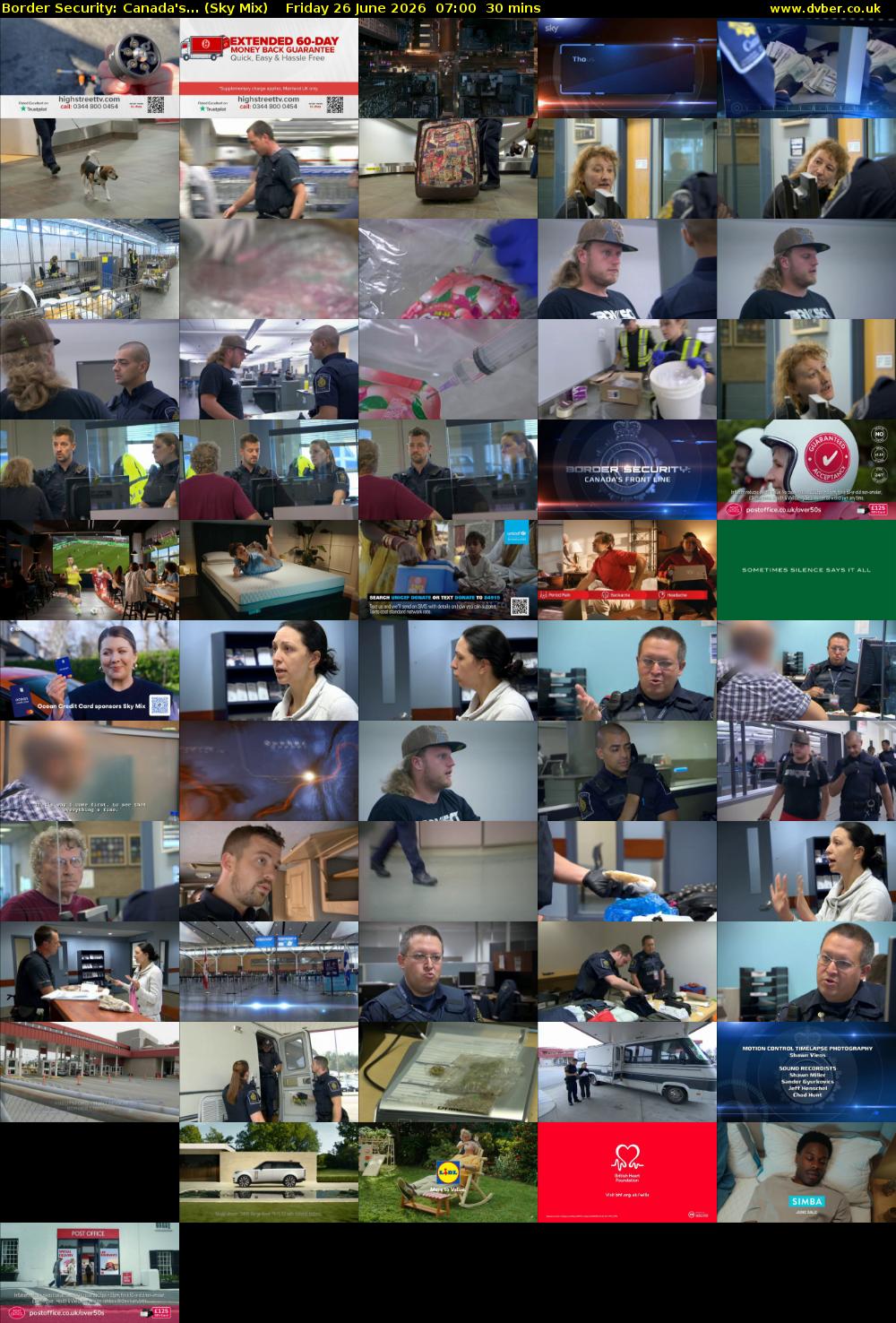 Border Security: Canada's... (Sky Mix) Friday 26 June 2026 07:00 - 07:30
