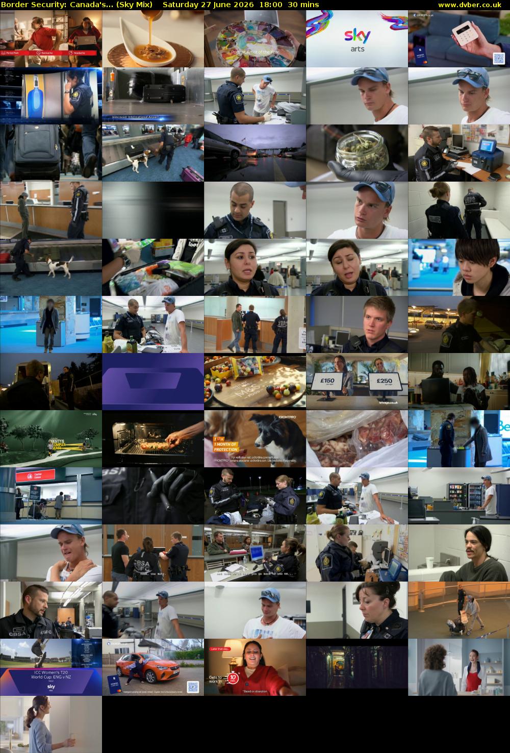 Border Security: Canada's... (Sky Mix) Saturday 27 June 2026 18:00 - 18:30