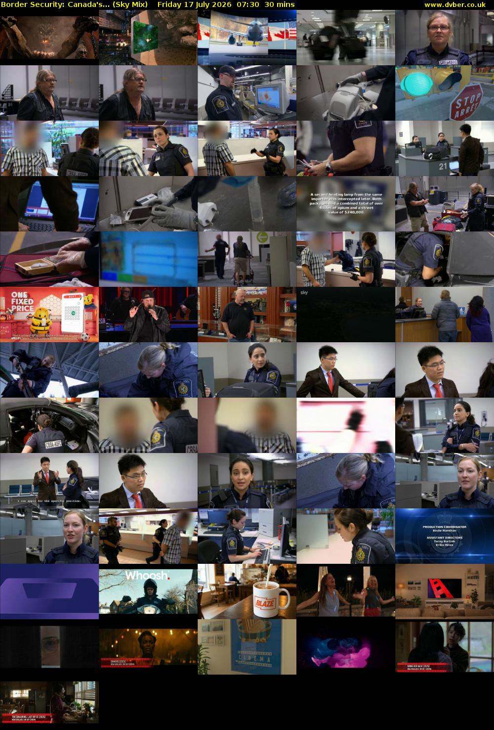 Border Security: Canada's... (Sky Mix) Friday 17 July 2026 07:30 - 08:00