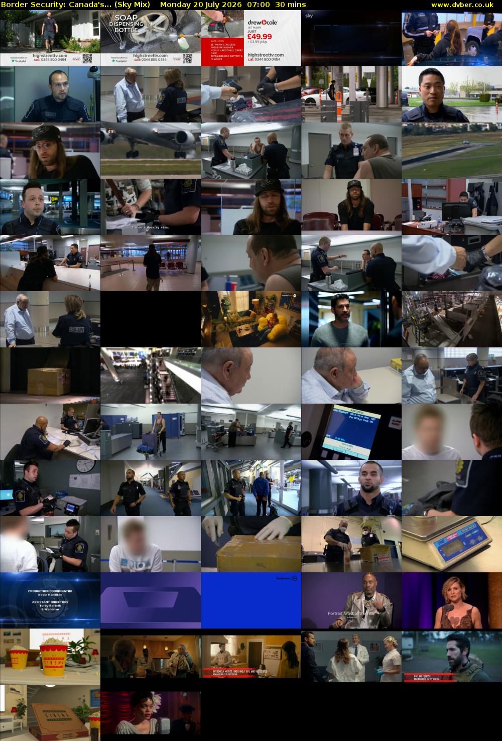 Border Security: Canada's... (Sky Mix) Monday 20 July 2026 07:00 - 07:30