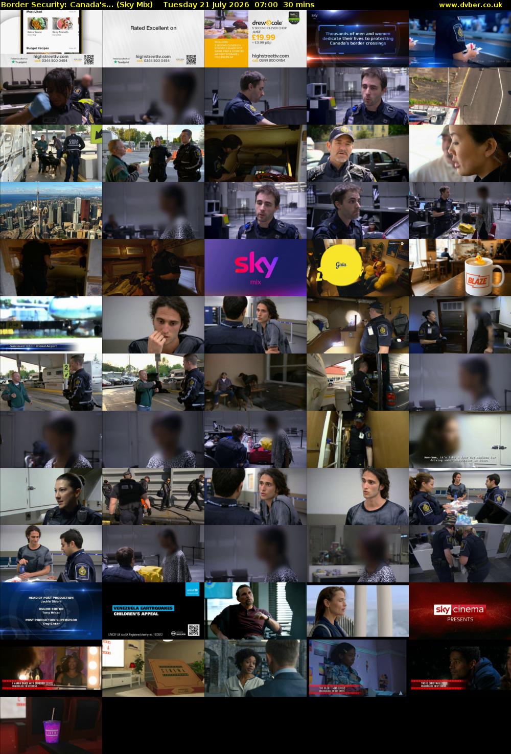 Border Security: Canada's... (Sky Mix) Tuesday 21 July 2026 07:00 - 07:30