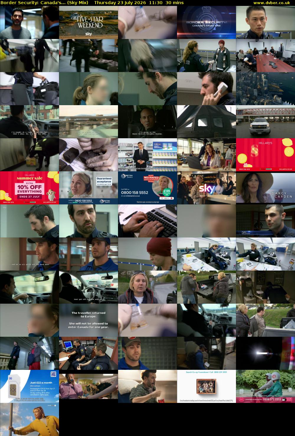 Border Security: Canada's... (Sky Mix) Thursday 23 July 2026 11:30 - 12:00