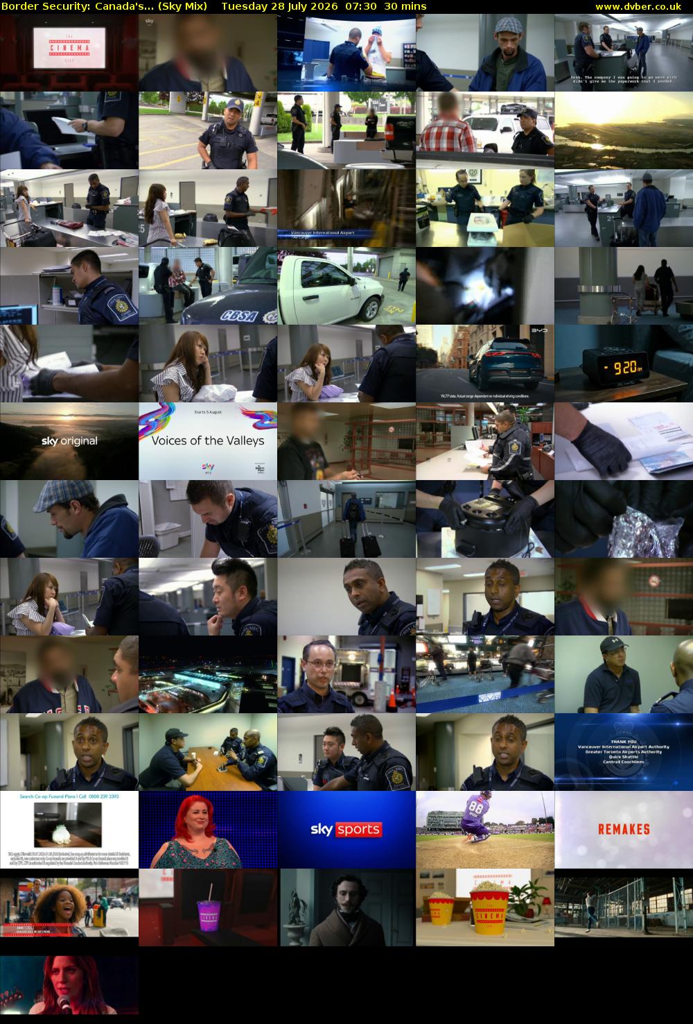 Border Security: Canada's... (Sky Mix) Tuesday 28 July 2026 07:30 - 08:00