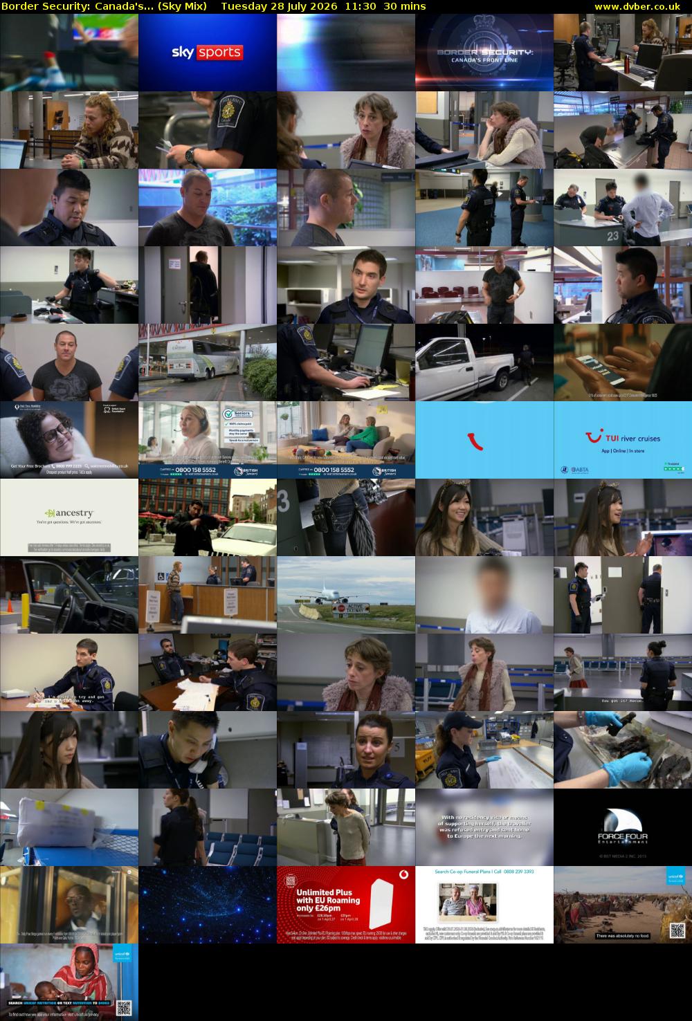 Border Security: Canada's... (Sky Mix) Tuesday 28 July 2026 11:30 - 12:00