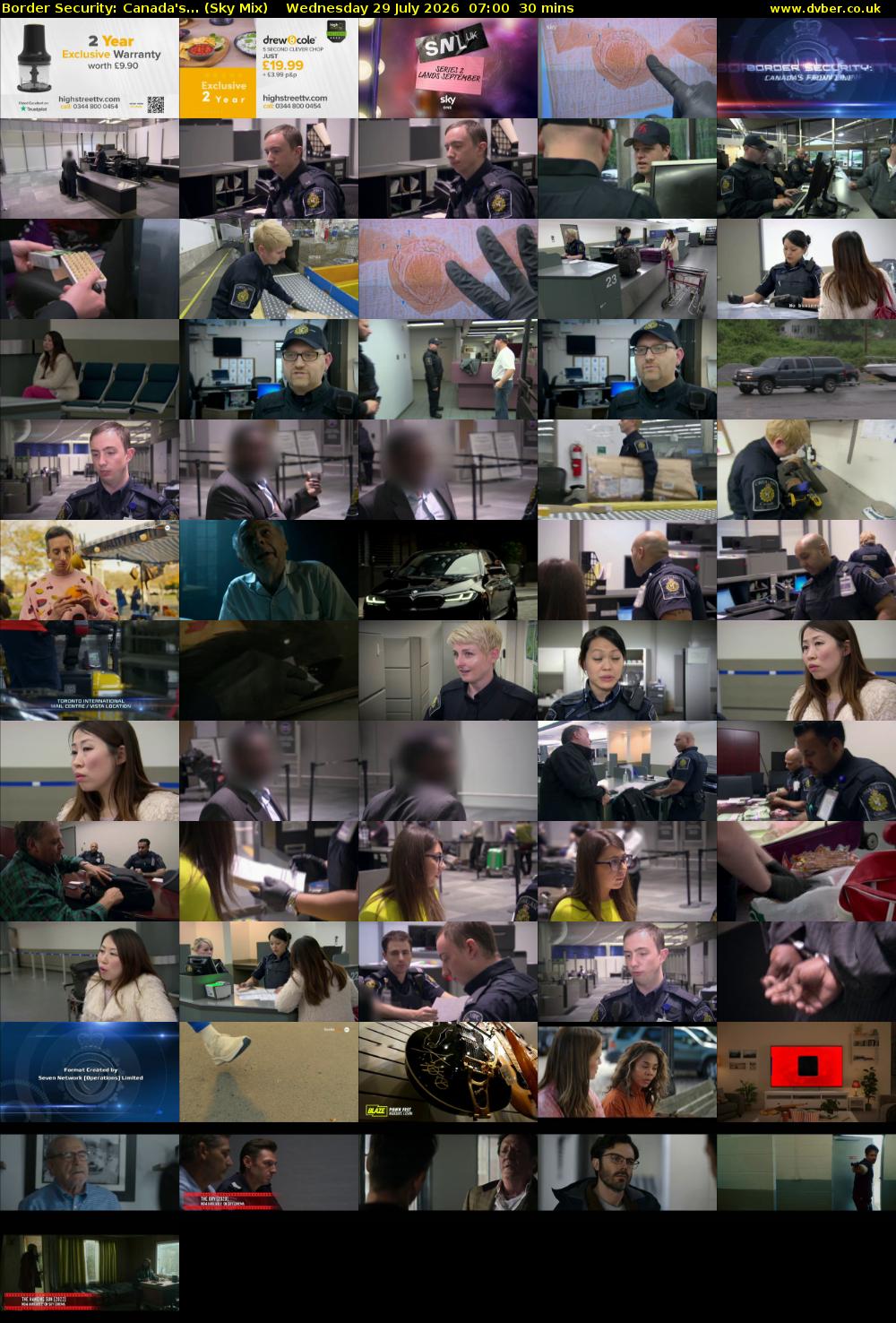 Border Security: Canada's... (Sky Mix) Wednesday 29 July 2026 07:00 - 07:30