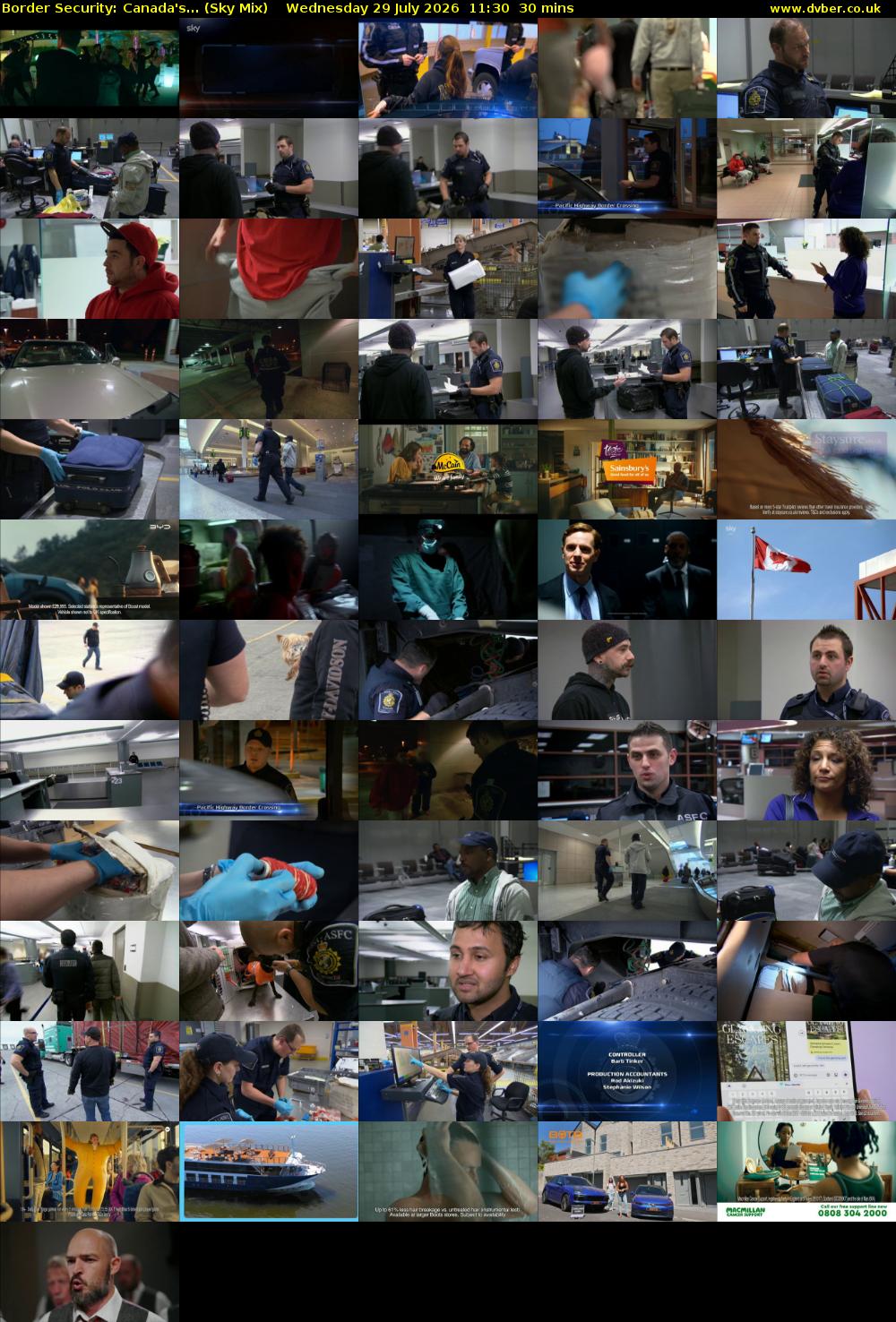 Border Security: Canada's... (Sky Mix) Wednesday 29 July 2026 11:30 - 12:00