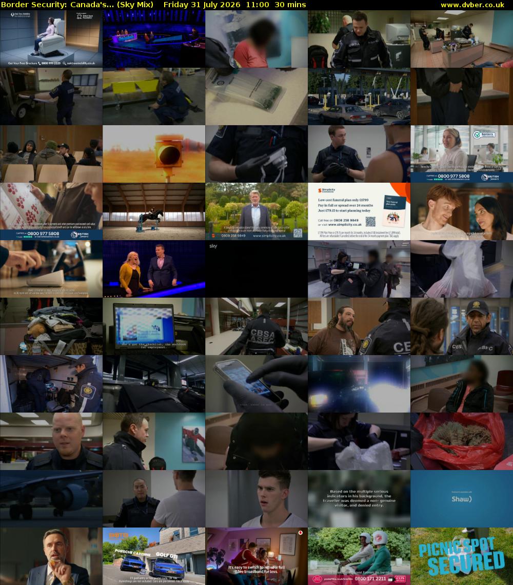 Border Security: Canada's... (Sky Mix) Friday 31 July 2026 11:00 - 11:30