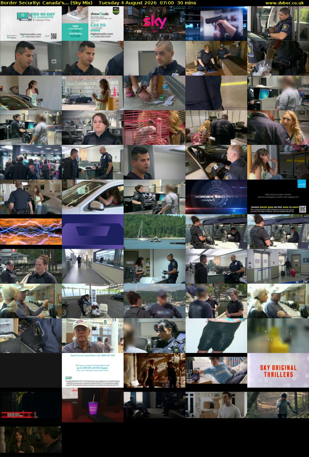 Border Security: Canada's... (Sky Mix) Tuesday 4 August 2026 07:00 - 07:30