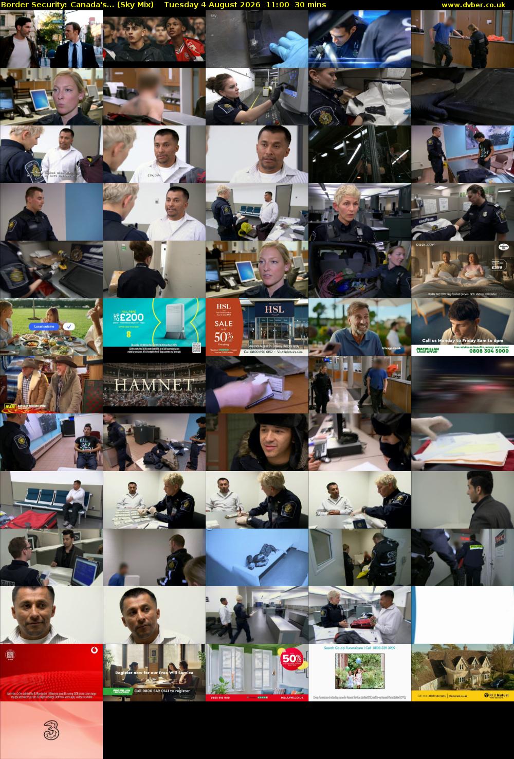 Border Security: Canada's... (Sky Mix) Tuesday 4 August 2026 11:00 - 11:30
