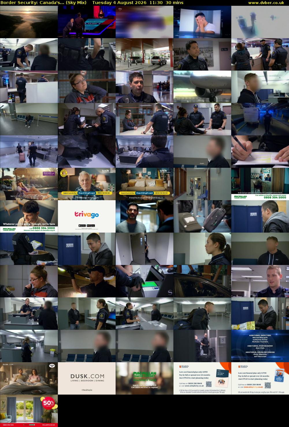 Border Security: Canada's... (Sky Mix) Tuesday 4 August 2026 11:30 - 12:00