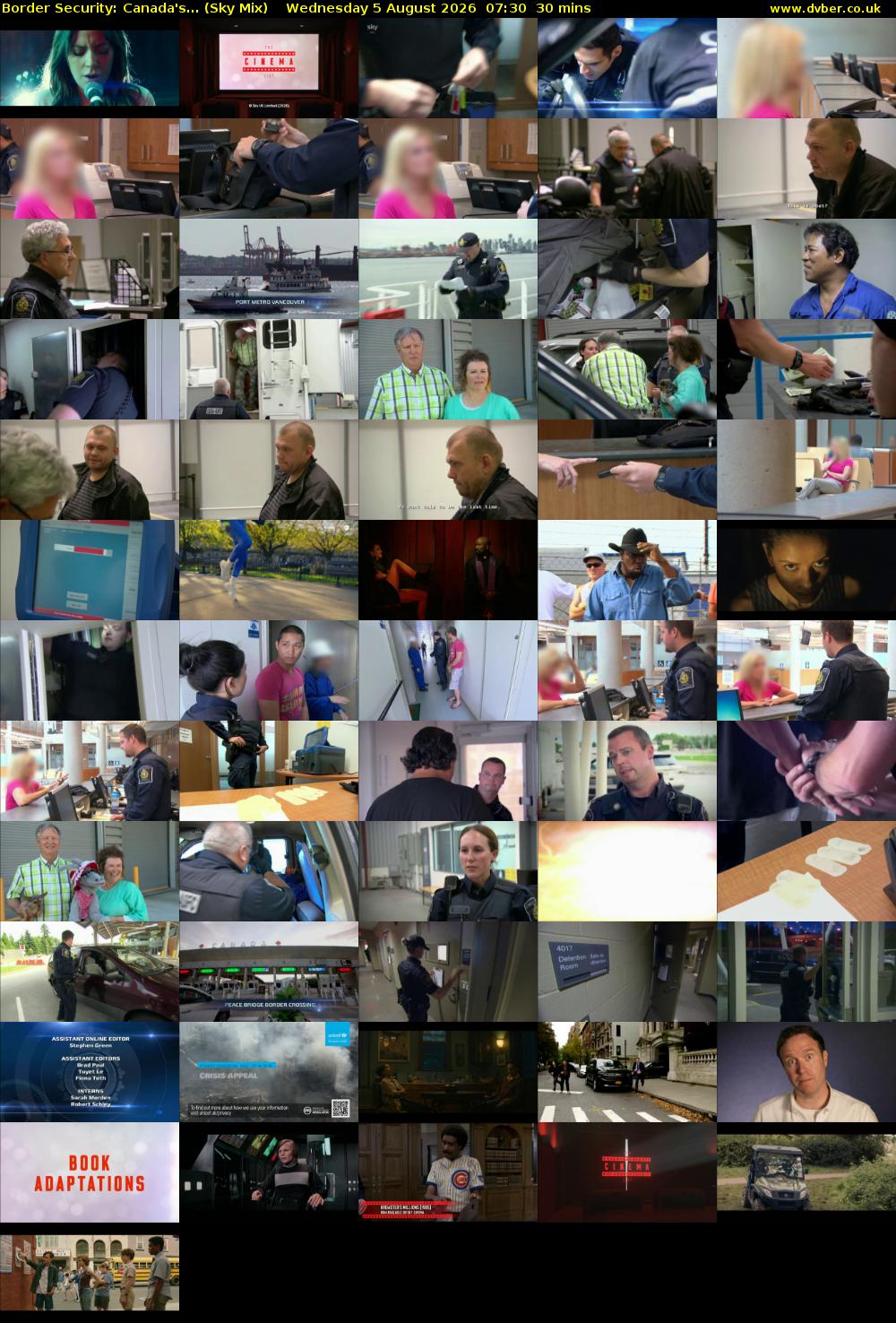Border Security: Canada's... (Sky Mix) Wednesday 5 August 2026 07:30 - 08:00