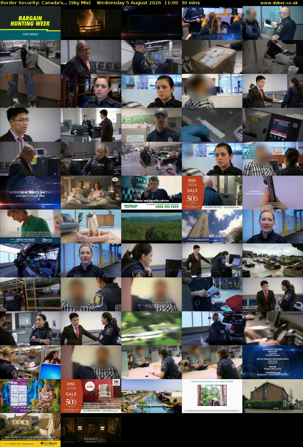 Border Security: Canada's... (Sky Mix) Wednesday 5 August 2026 11:00 - 11:30