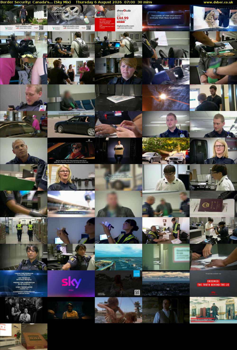 Border Security: Canada's... (Sky Mix) Thursday 6 August 2026 07:00 - 07:30