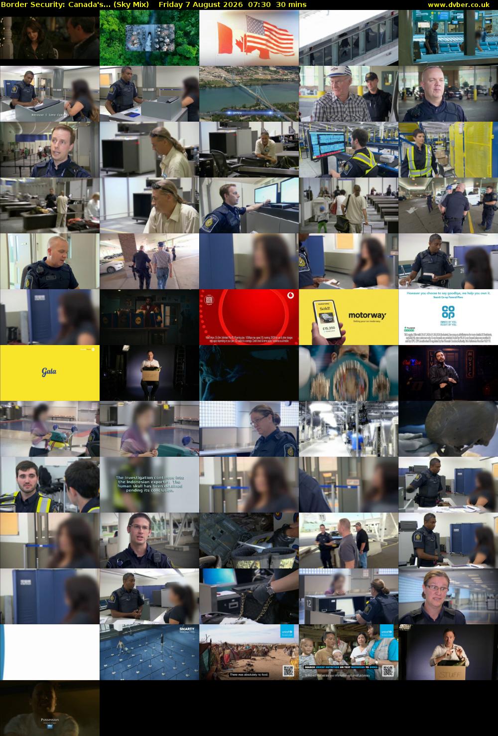 Border Security: Canada's... (Sky Mix) Friday 7 August 2026 07:30 - 08:00