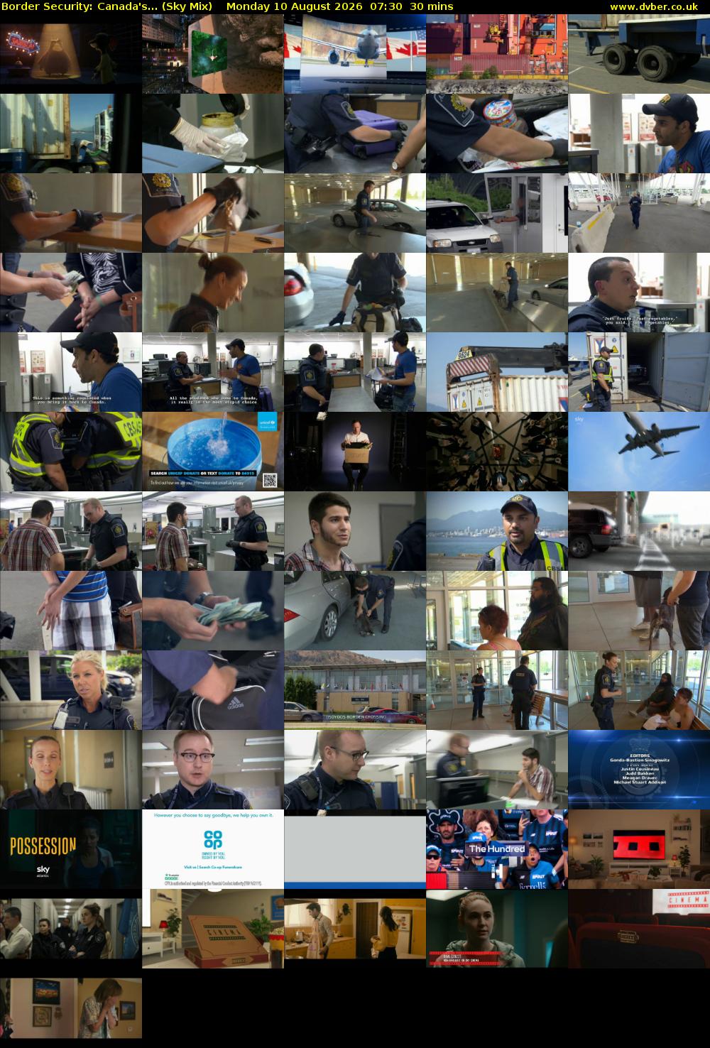 Border Security: Canada's... (Sky Mix) Monday 10 August 2026 07:30 - 08:00