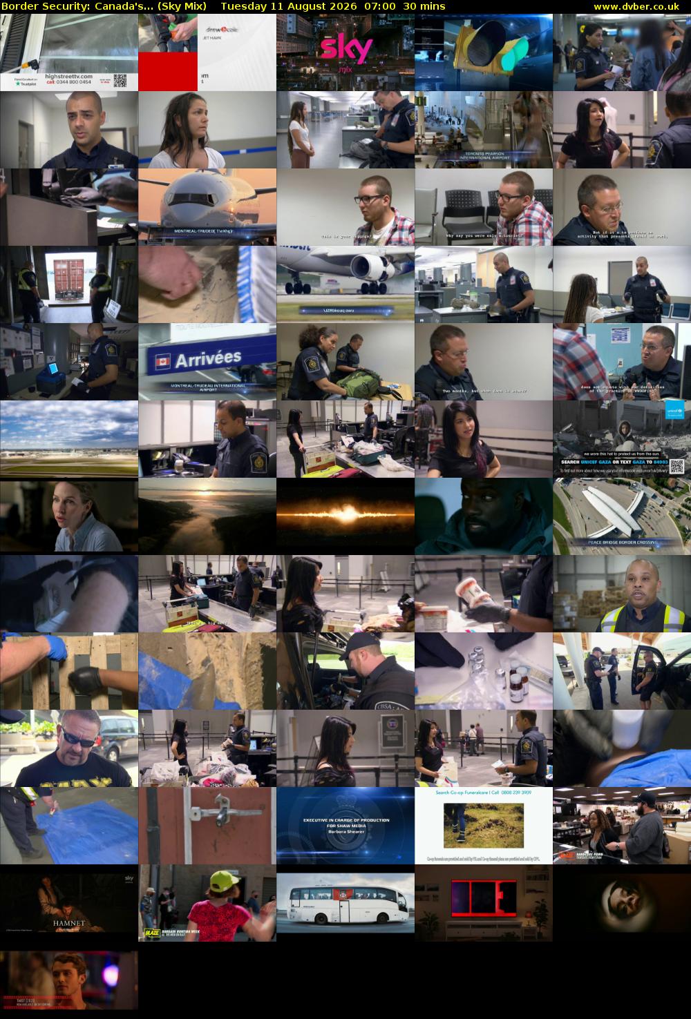 Border Security: Canada's... (Sky Mix) Tuesday 11 August 2026 07:00 - 07:30
