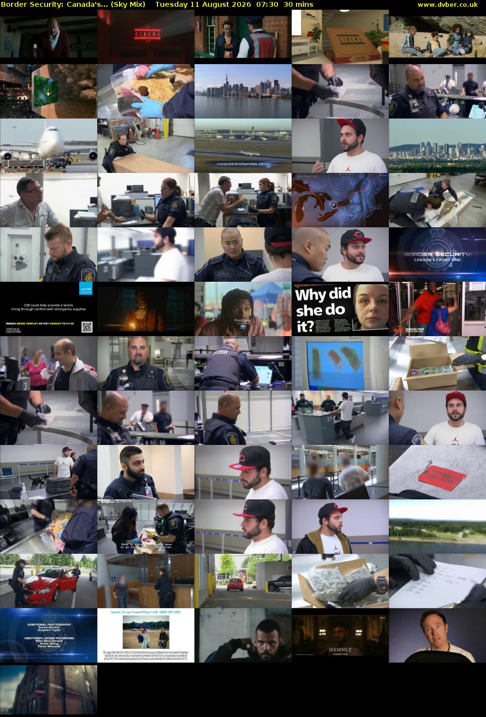 Border Security: Canada's... (Sky Mix) Tuesday 11 August 2026 07:30 - 08:00