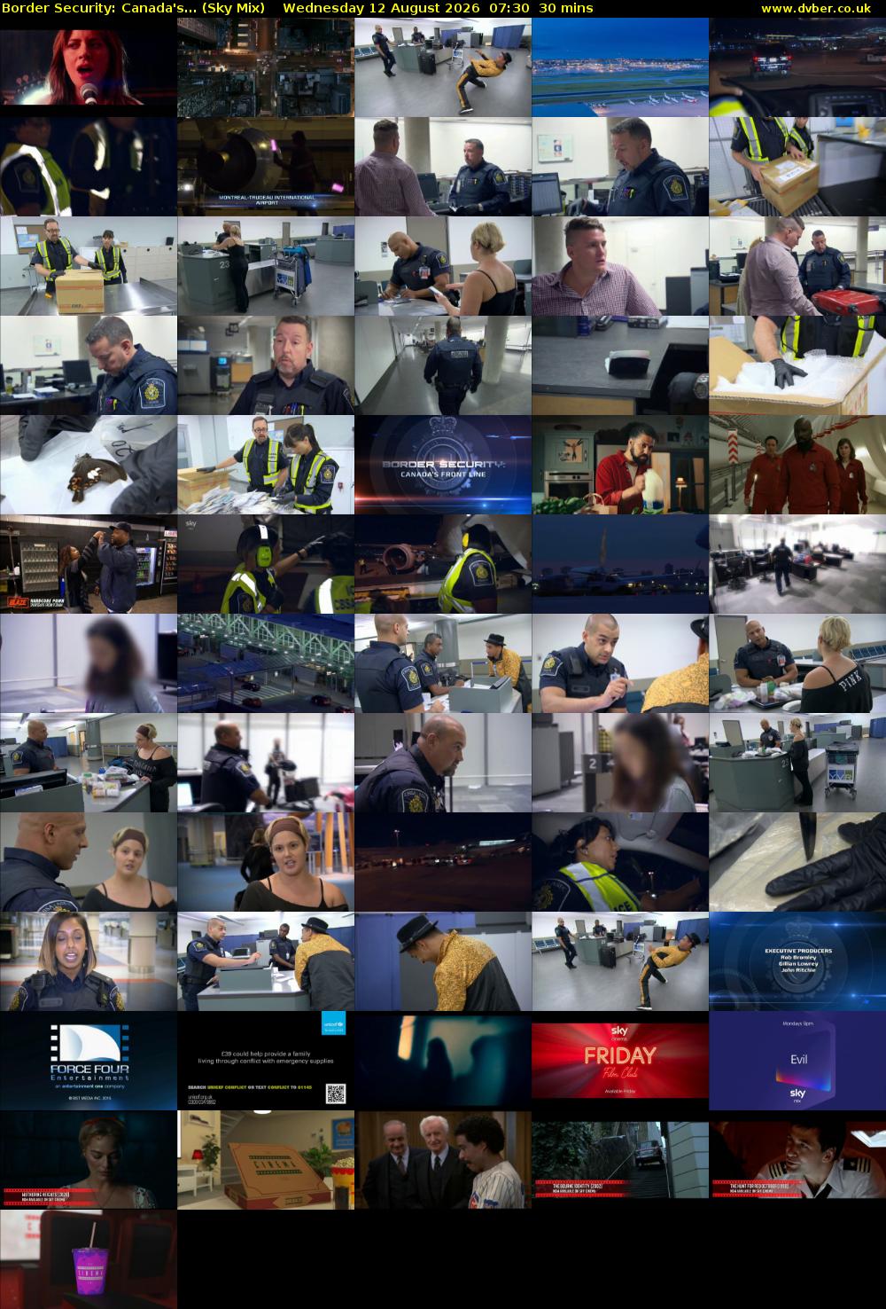 Border Security: Canada's... (Sky Mix) Wednesday 12 August 2026 07:30 - 08:00