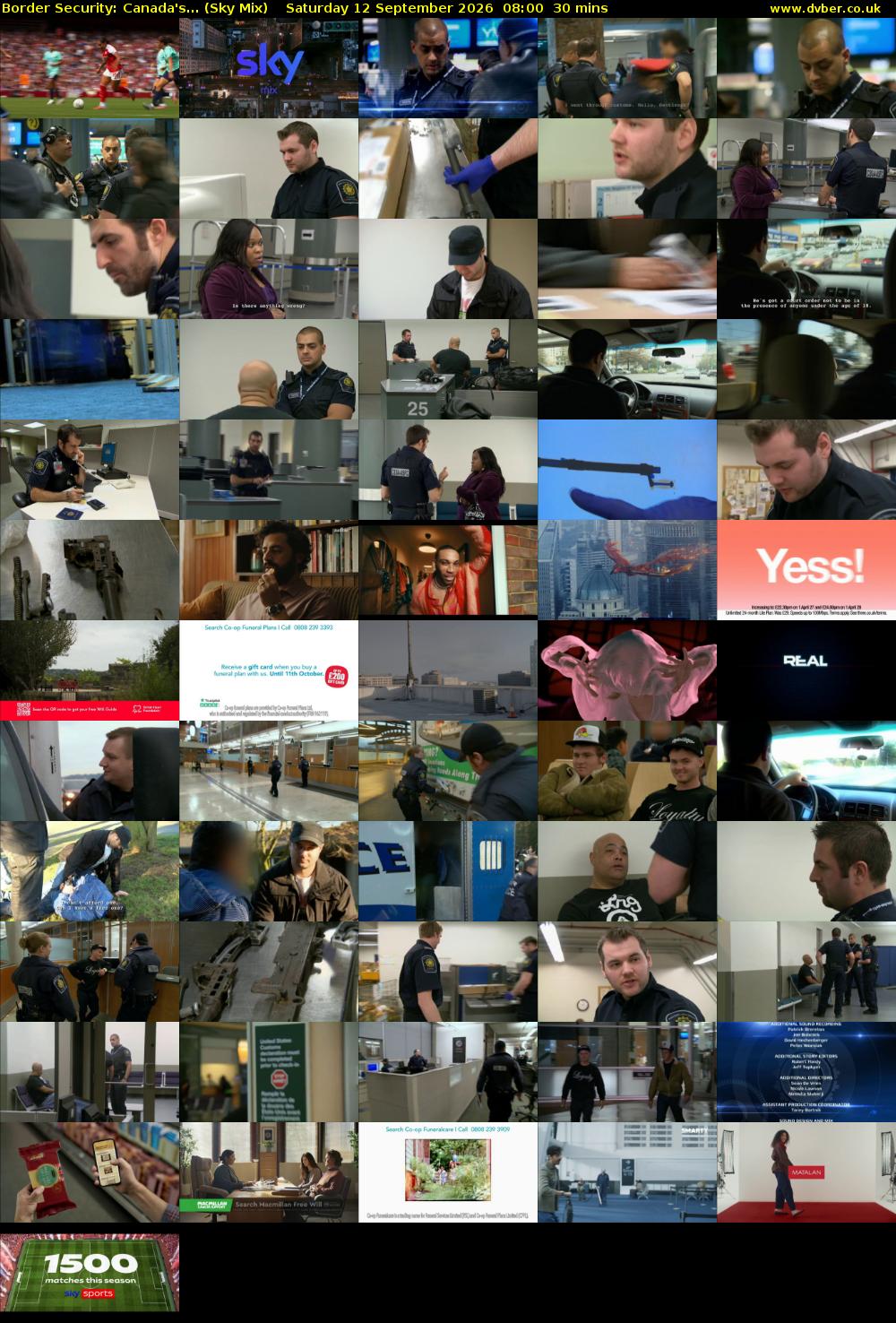 Border Security: Canada's... (Sky Mix) Saturday 12 September 2026 08:00 - 08:30