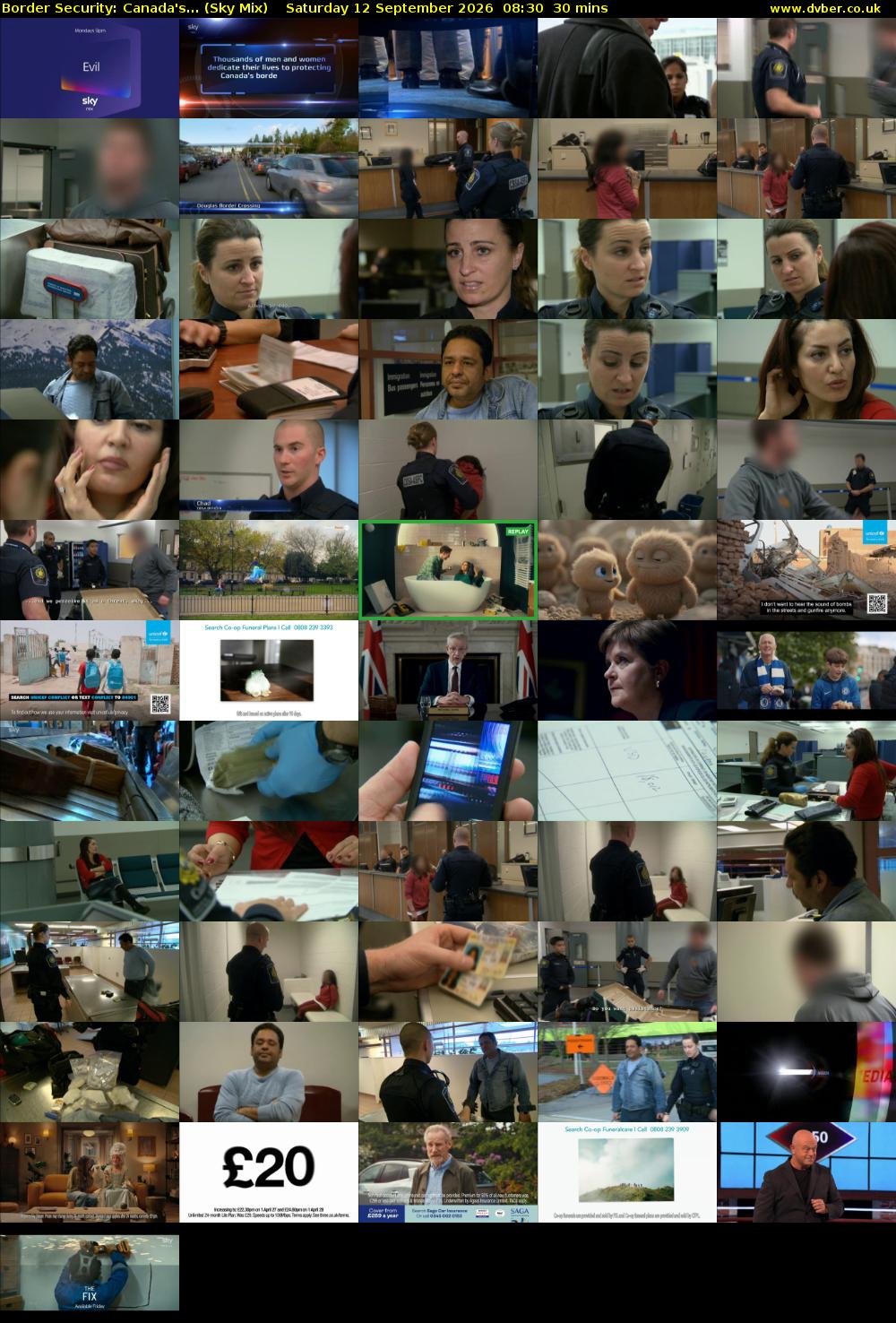 Border Security: Canada's... (Sky Mix) Saturday 12 September 2026 08:30 - 09:00
