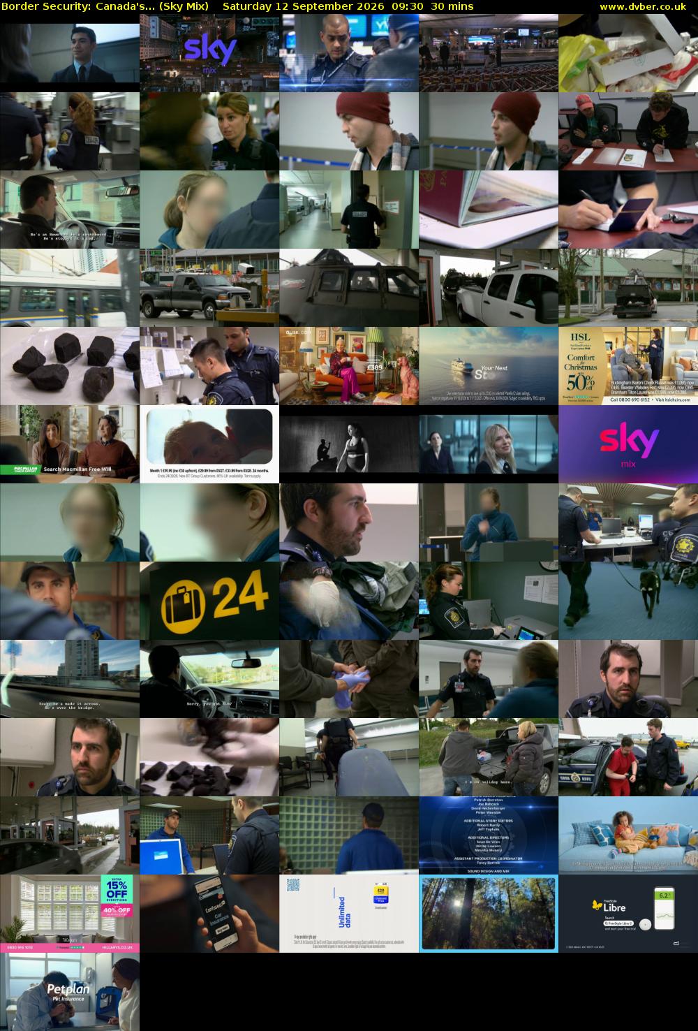 Border Security: Canada's... (Sky Mix) Saturday 12 September 2026 09:30 - 10:00