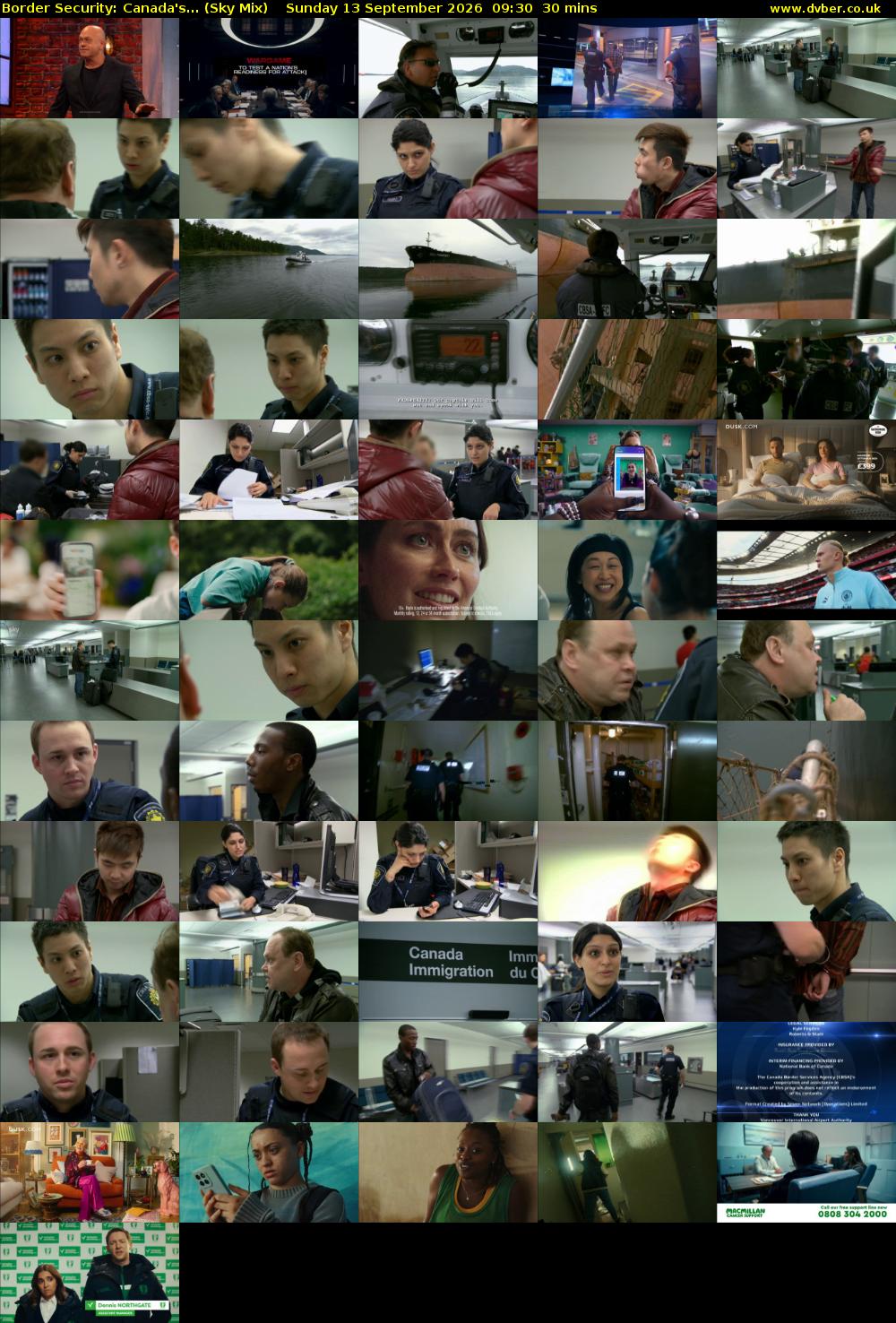 Border Security: Canada's... (Sky Mix) Sunday 13 September 2026 09:30 - 10:00