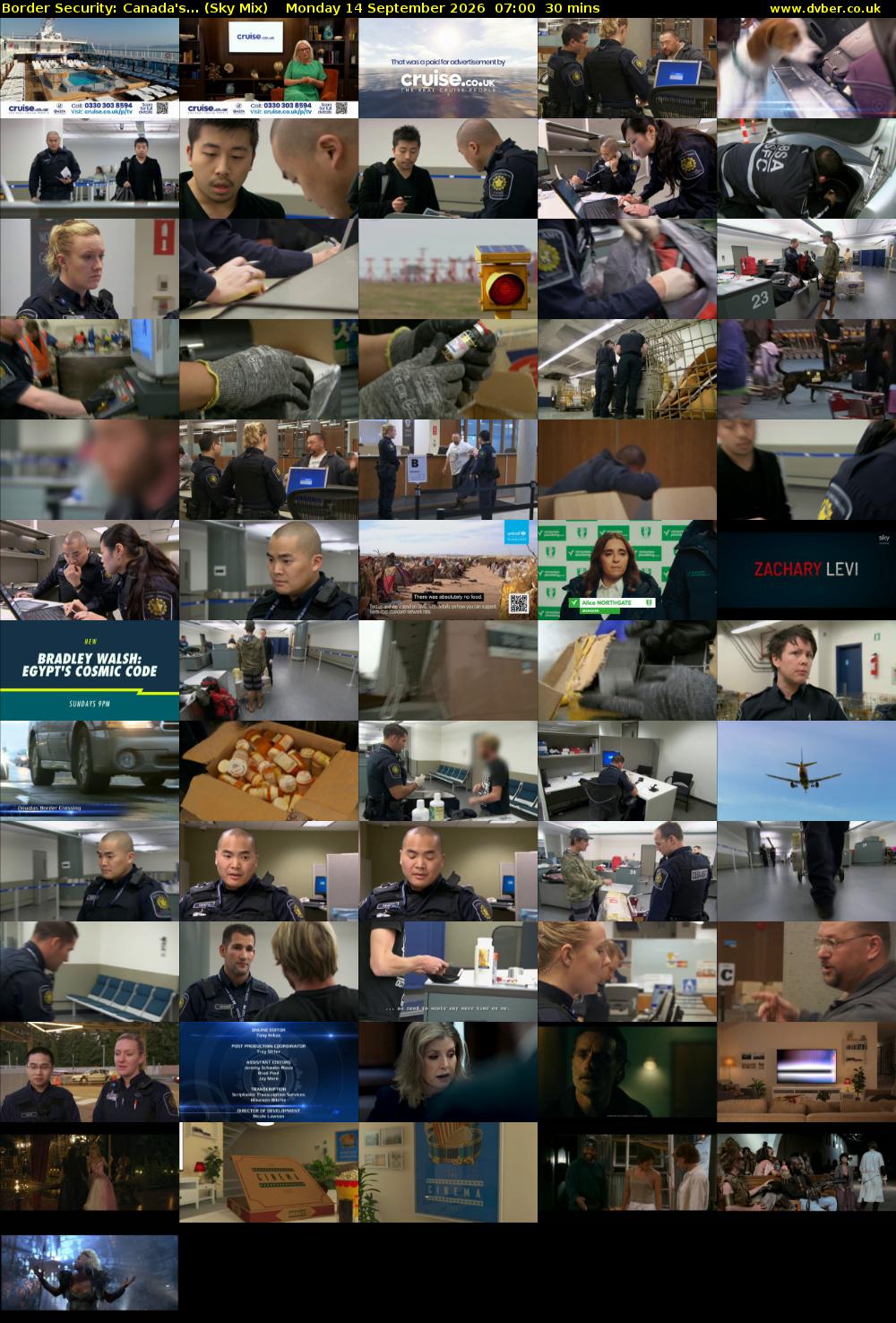 Border Security: Canada's... (Sky Mix) Monday 14 September 2026 07:00 - 07:30