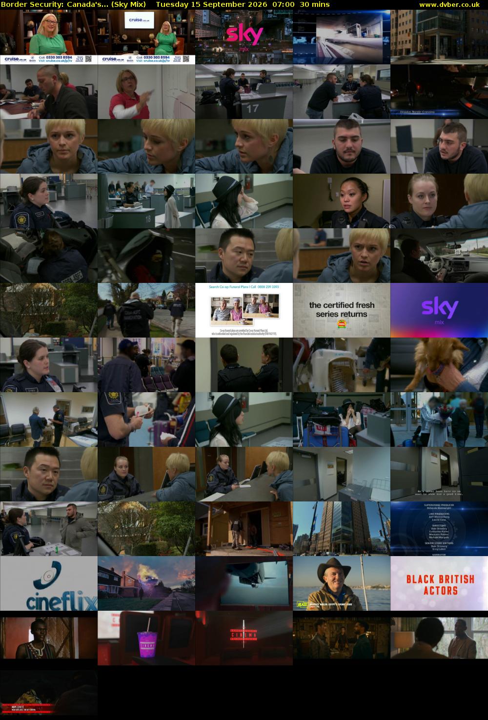 Border Security: Canada's... (Sky Mix) Tuesday 15 September 2026 07:00 - 07:30