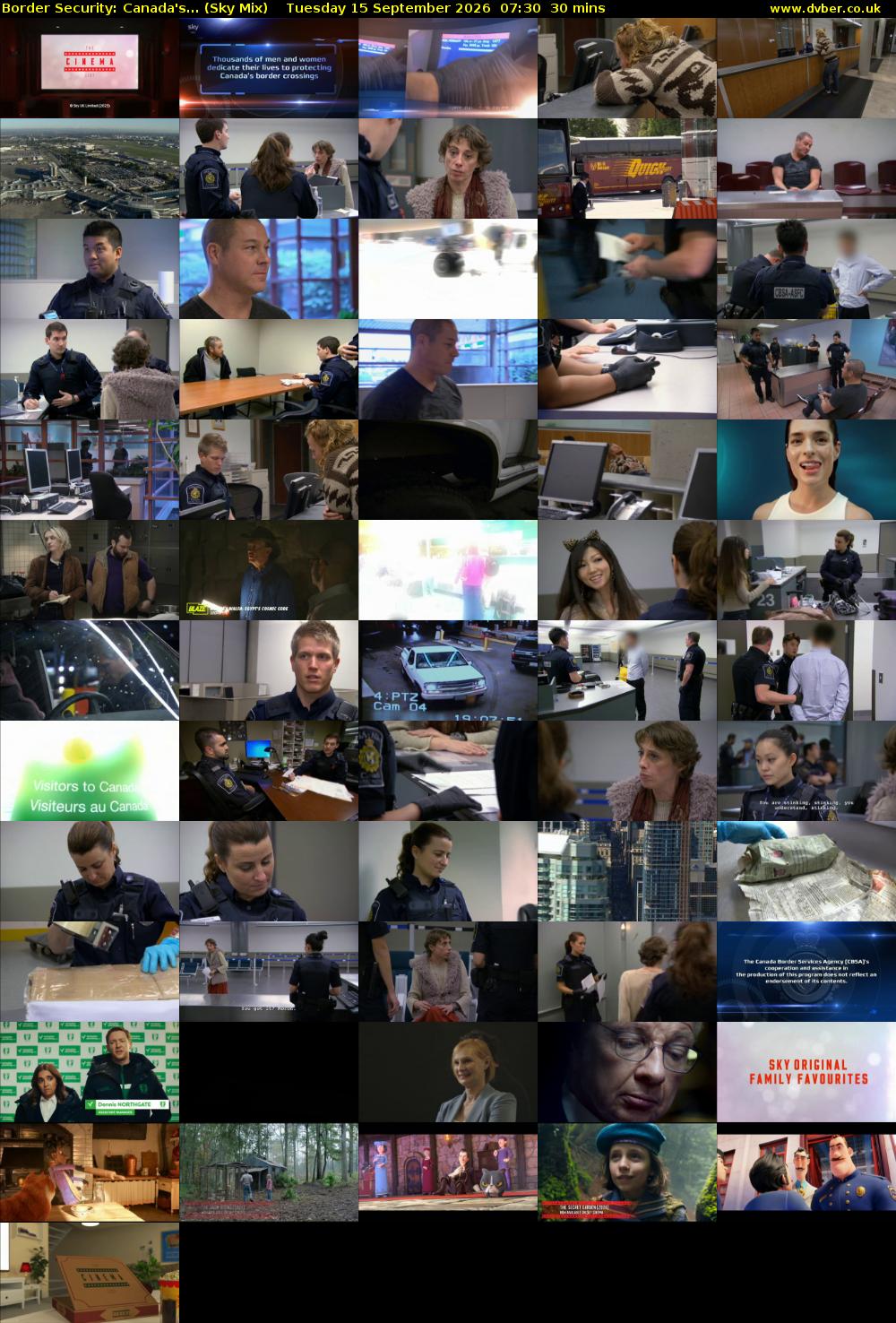 Border Security: Canada's... (Sky Mix) Tuesday 15 September 2026 07:30 - 08:00