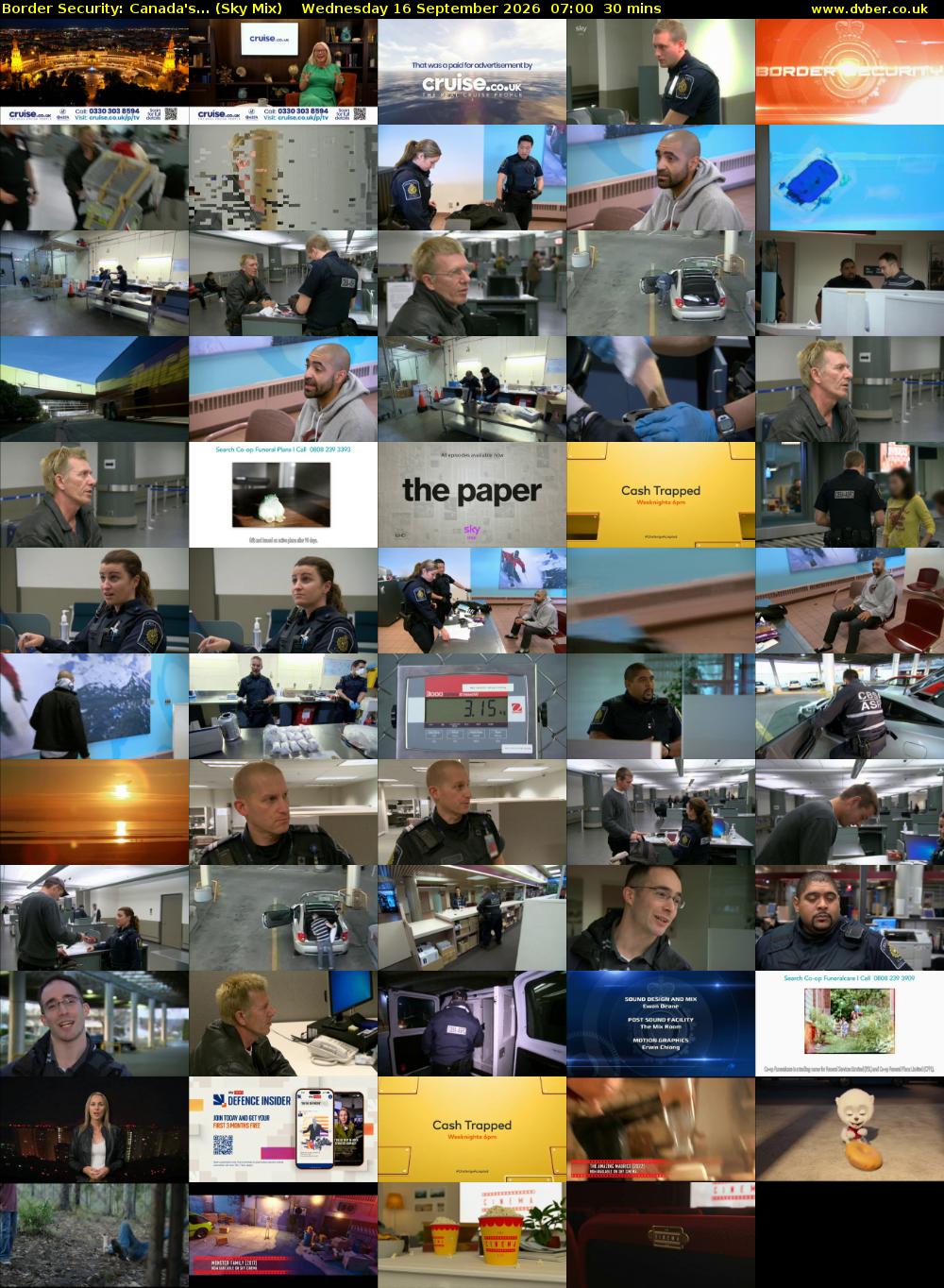 Border Security: Canada's... (Sky Mix) Wednesday 16 September 2026 07:00 - 07:30
