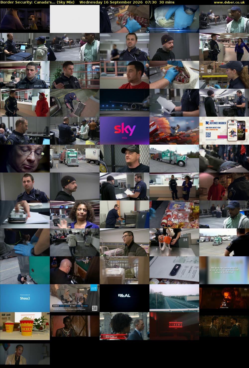 Border Security: Canada's... (Sky Mix) Wednesday 16 September 2026 07:30 - 08:00