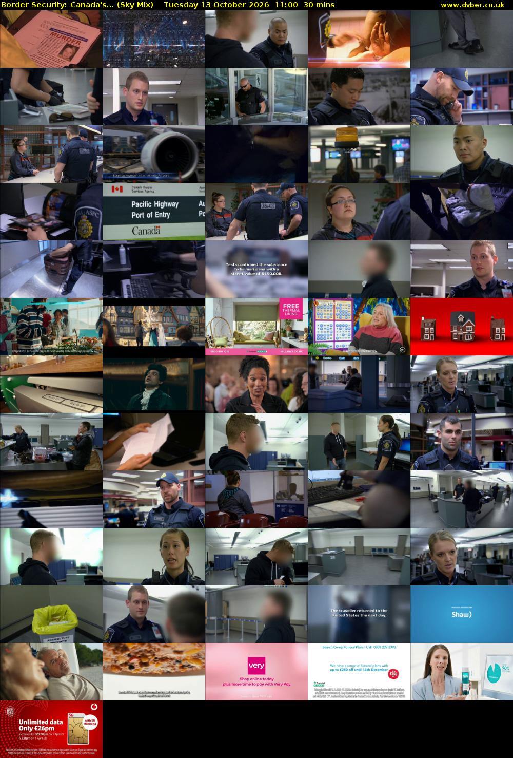 Border Security: Canada's... (Sky Mix) Tuesday 13 October 2026 11:00 - 11:30