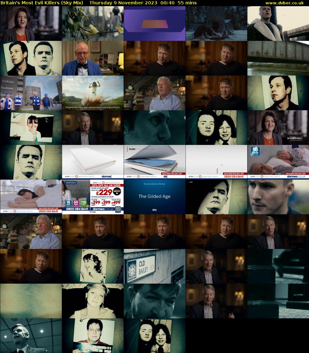 Britain's Most Evil Killers (Sky Mix) Thursday 9 November 2023 00:40 - 01:35