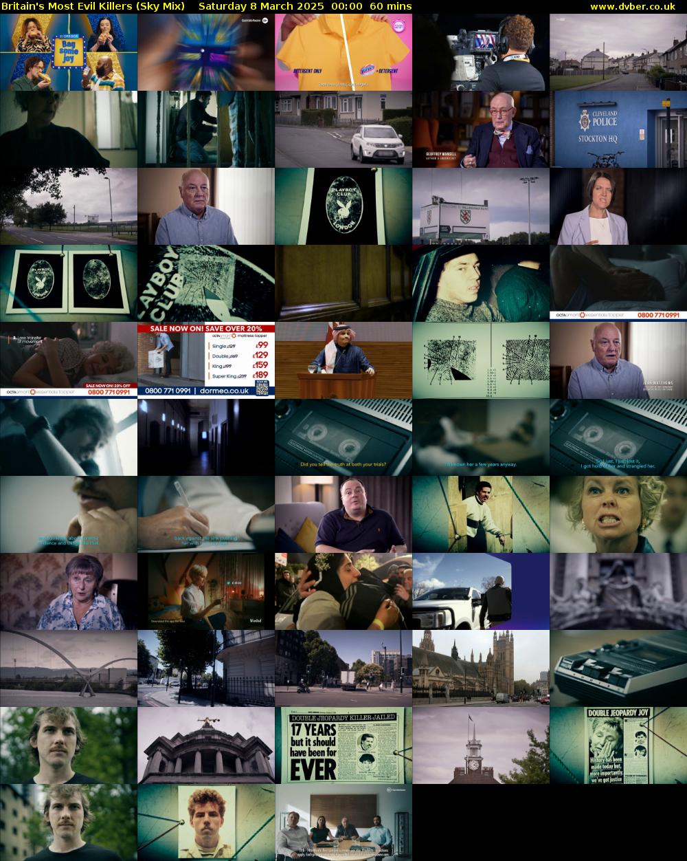 Britain's Most Evil Killers (Sky Mix) Saturday 8 March 2025 00:00 - 01:00