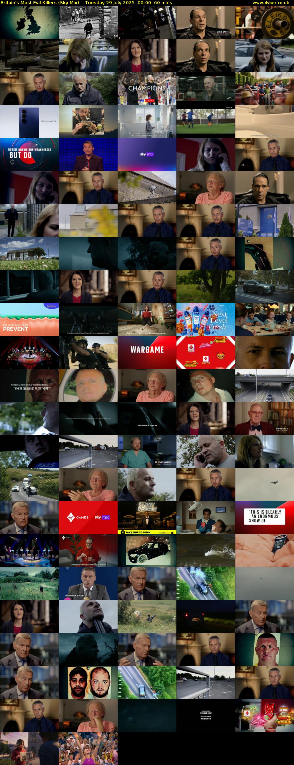 Britain's Most Evil Killers (Sky Mix) Tuesday 29 July 2025 00:00 - 01:00
