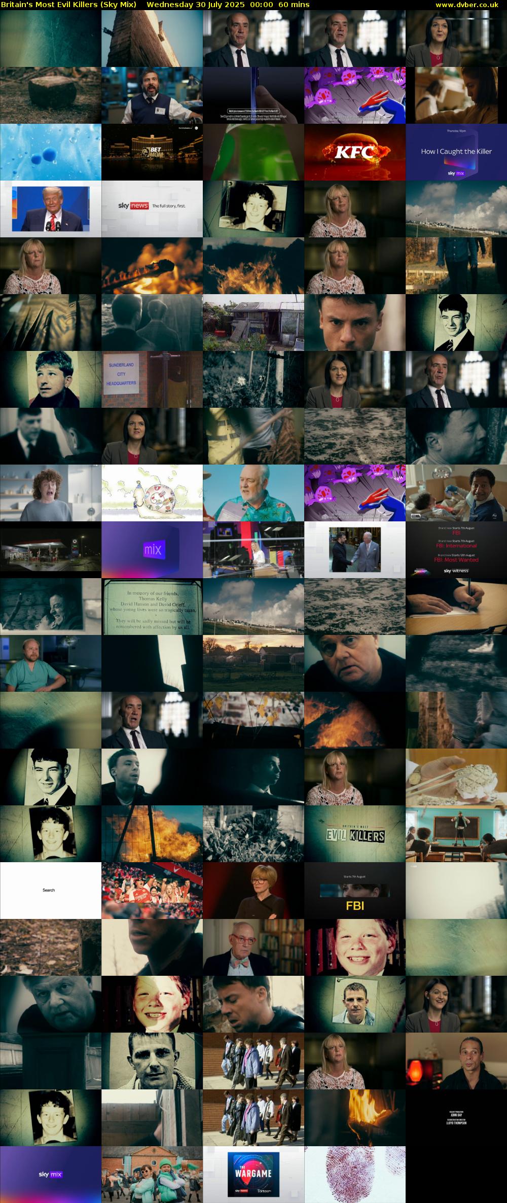 Britain's Most Evil Killers (Sky Mix) Wednesday 30 July 2025 00:00 - 01:00