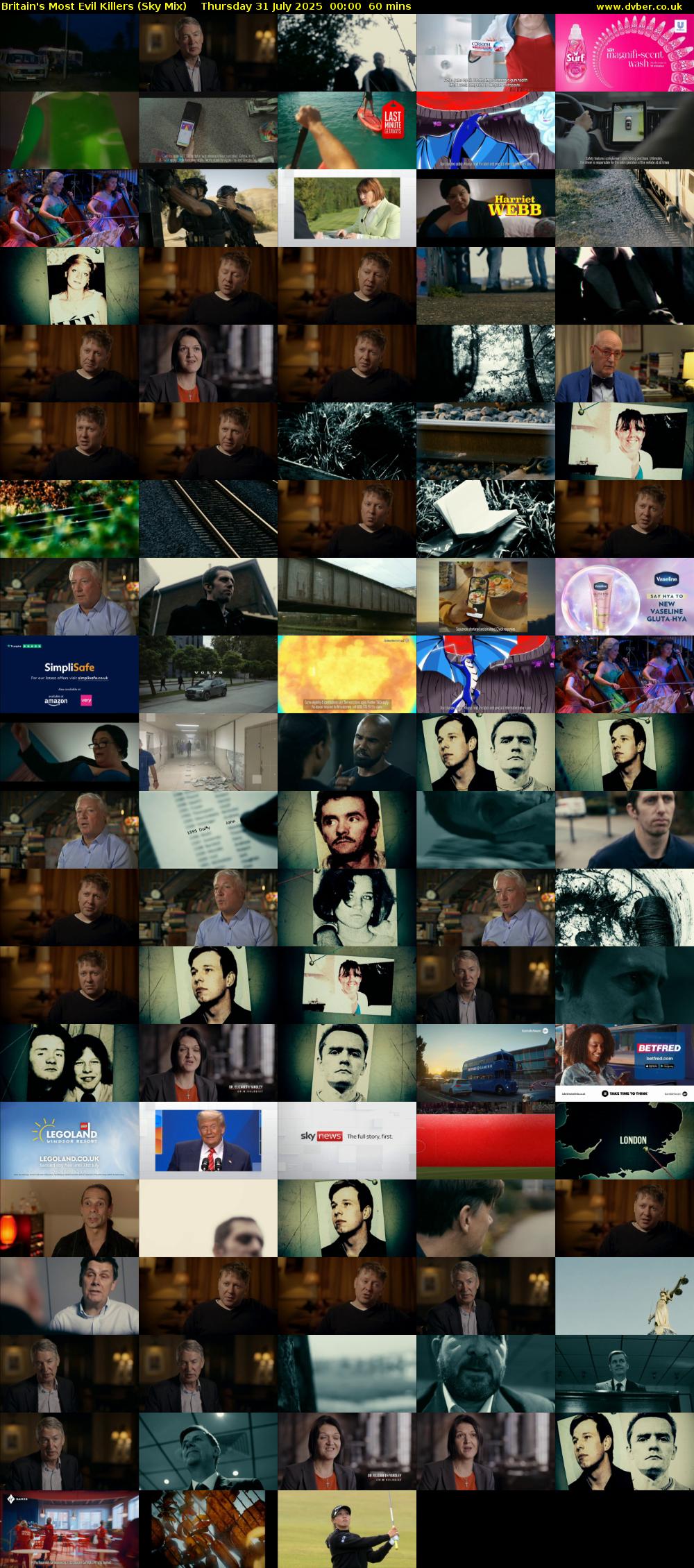 Britain's Most Evil Killers (Sky Mix) Thursday 31 July 2025 00:00 - 01:00