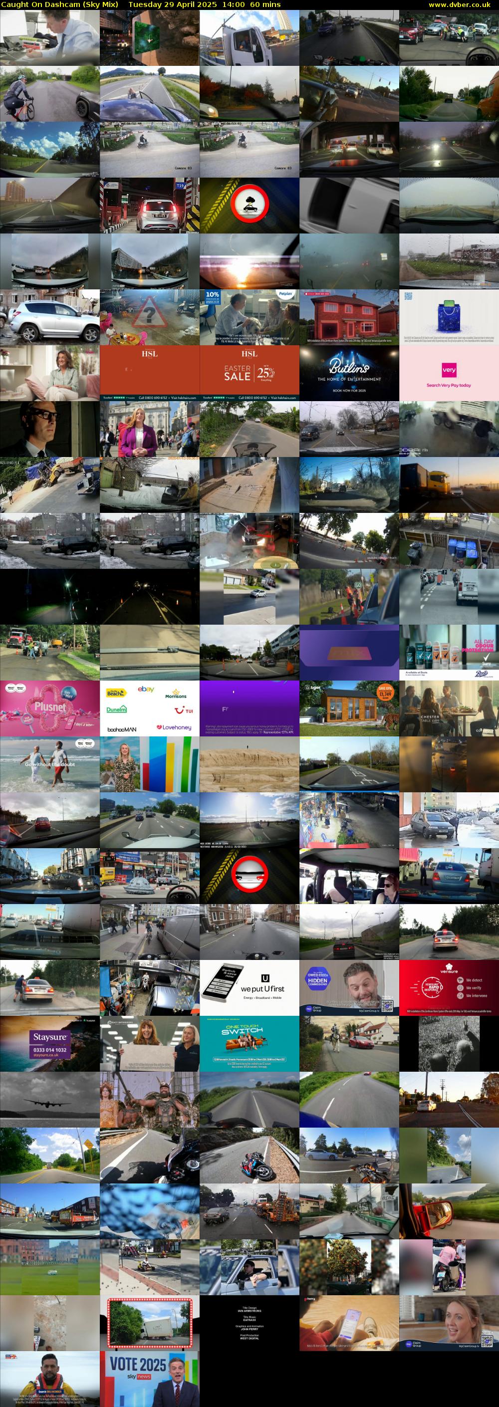 Caught On Dashcam (Sky Mix) Tuesday 29 April 2025 14:00 - 15:00