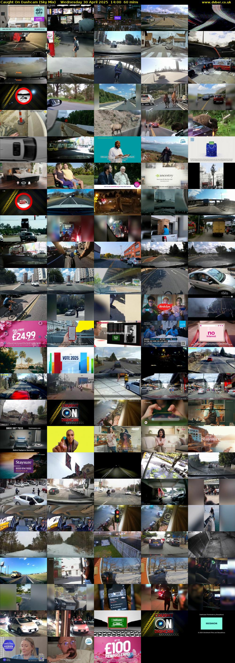 Caught On Dashcam (Sky Mix) Wednesday 30 April 2025 14:00 - 15:00