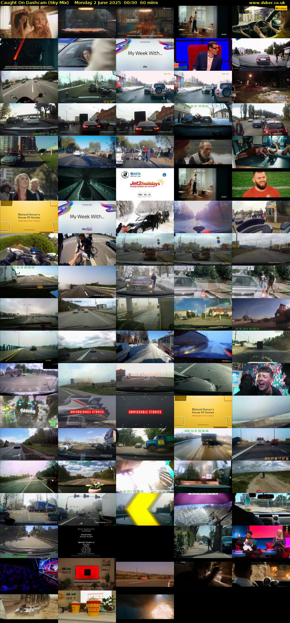 Caught On Dashcam (Sky Mix) Monday 2 June 2025 00:00 - 01:00