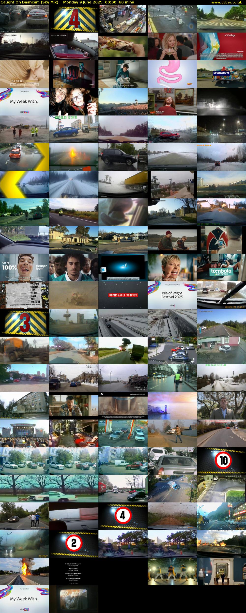 Caught On Dashcam (Sky Mix) Monday 9 June 2025 00:00 - 01:00