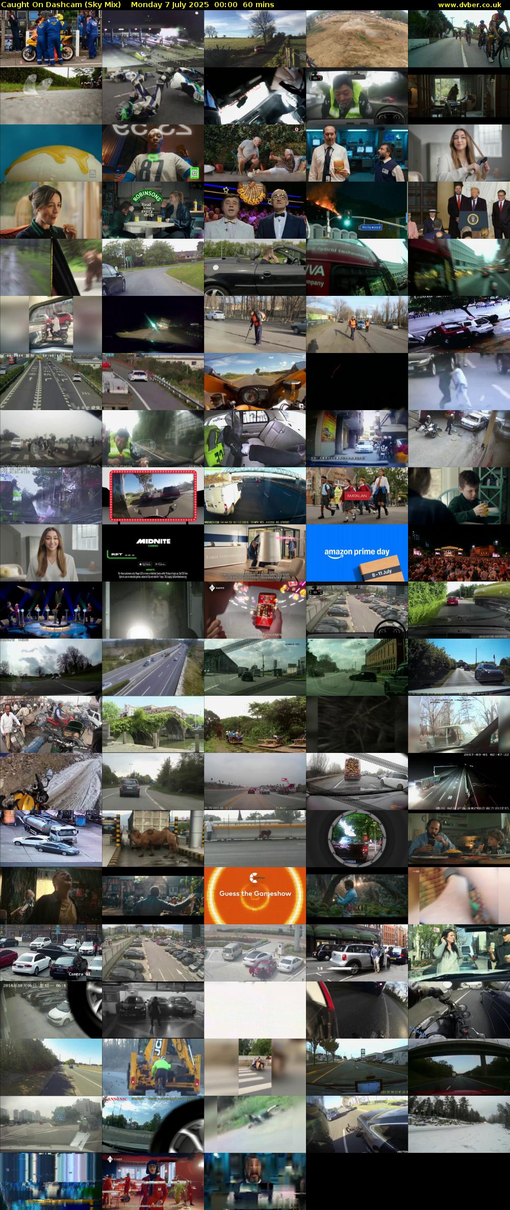 Caught On Dashcam (Sky Mix) Monday 7 July 2025 00:00 - 01:00