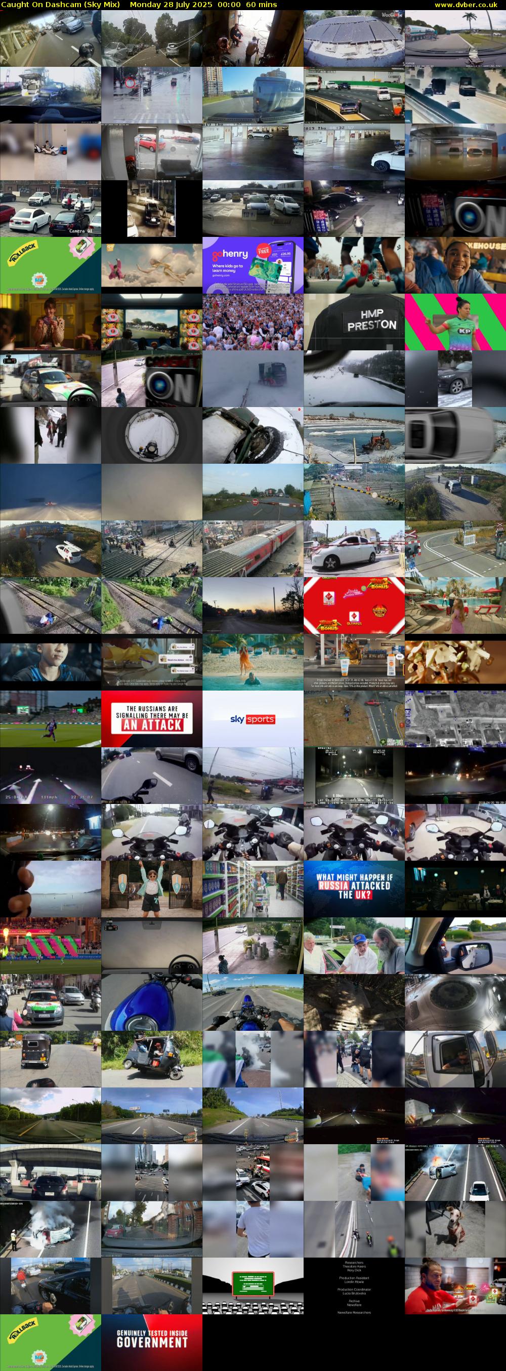 Caught On Dashcam (Sky Mix) Monday 28 July 2025 00:00 - 01:00