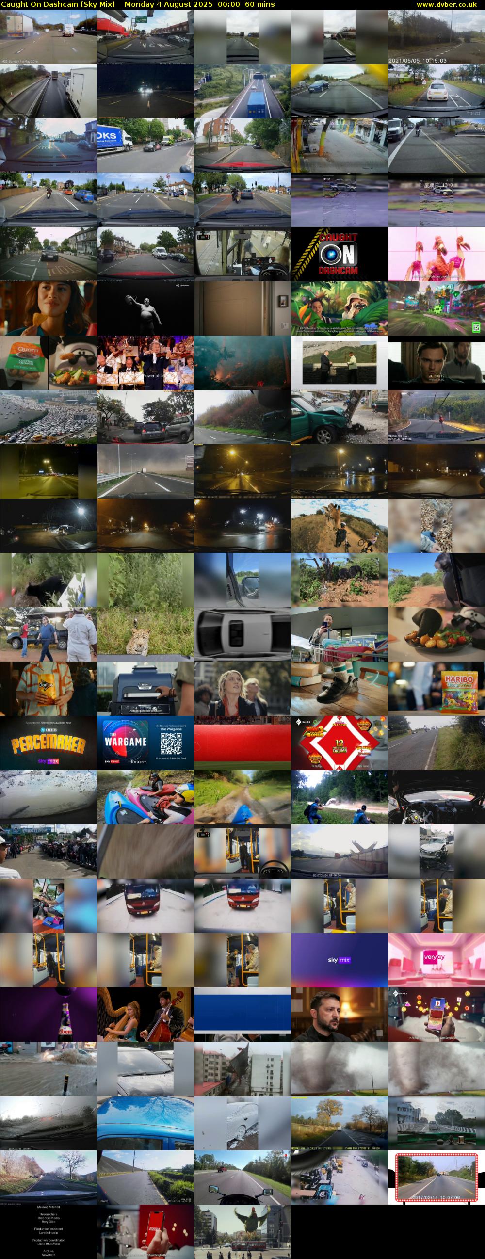 Caught On Dashcam (Sky Mix) Monday 4 August 2025 00:00 - 01:00