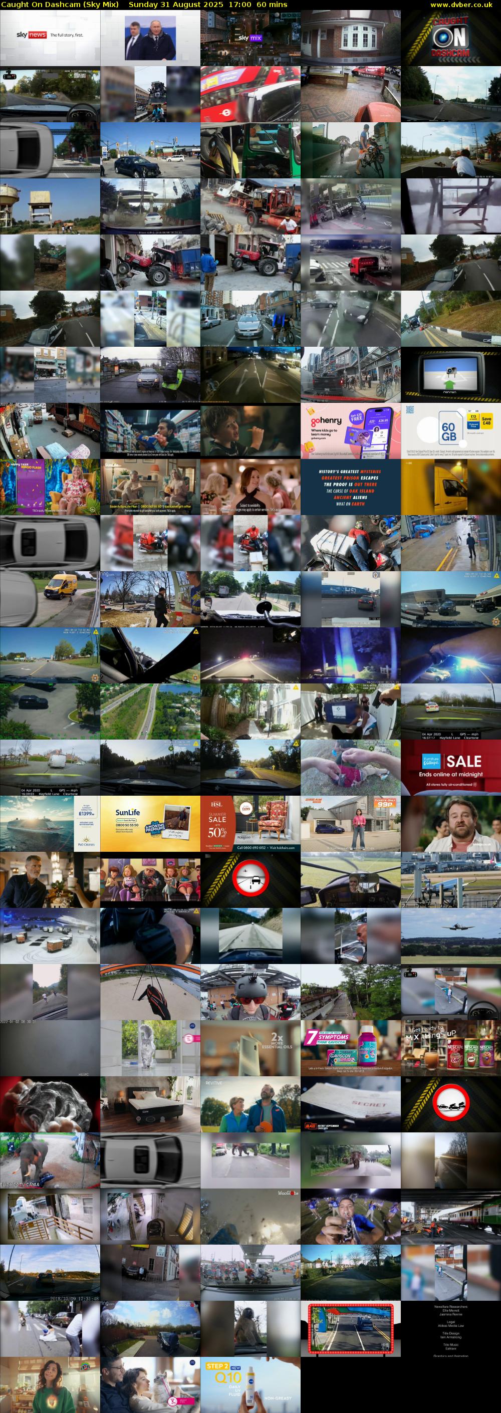 Caught On Dashcam (Sky Mix) Sunday 31 August 2025 17:00 - 18:00