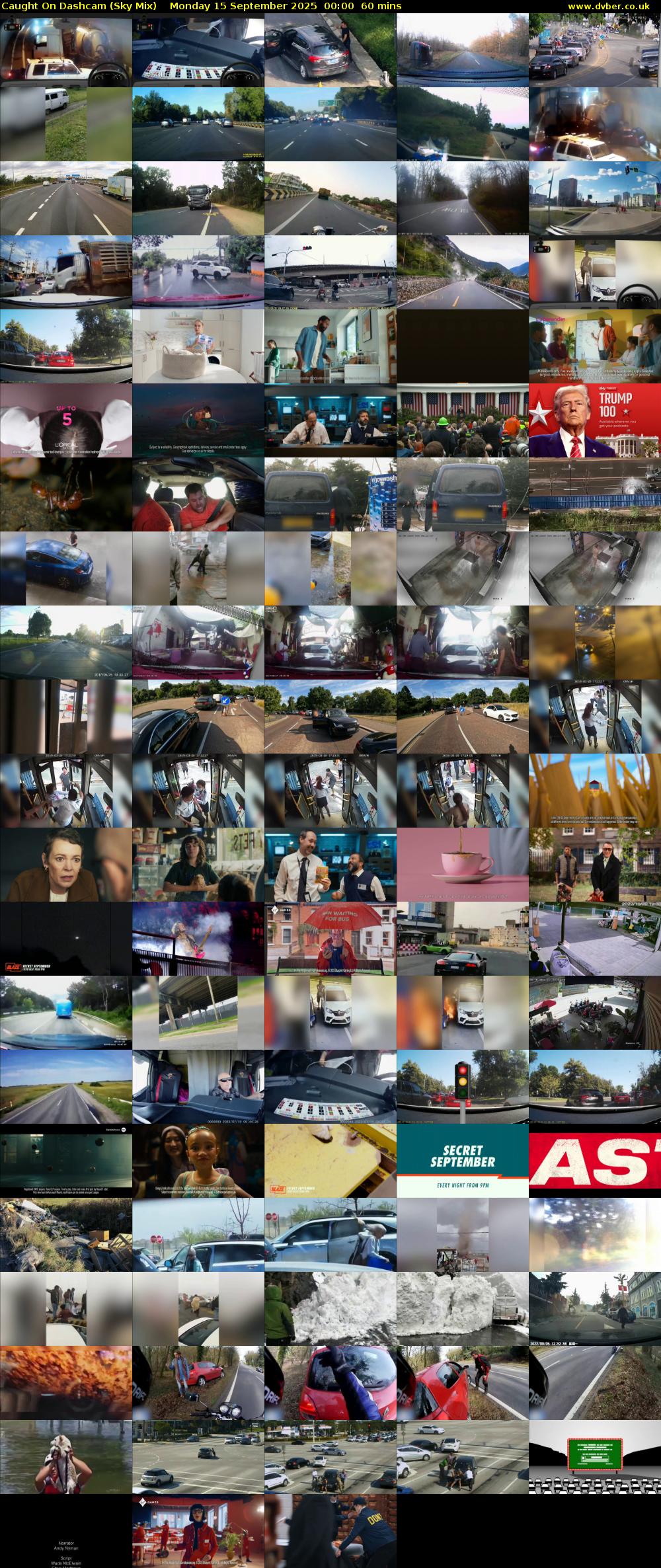 Caught On Dashcam (Sky Mix) Monday 15 September 2025 00:00 - 01:00