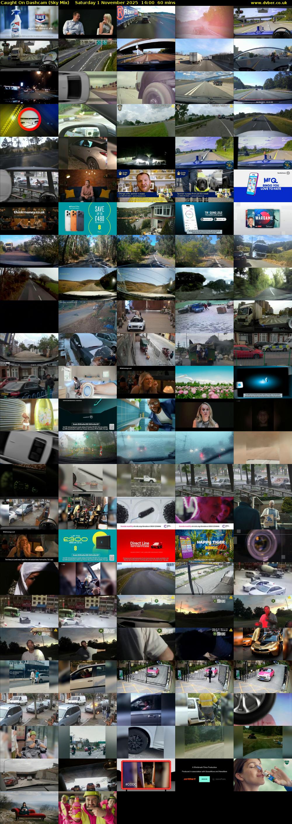 Caught On Dashcam (Sky Mix) Saturday 1 November 2025 14:00 - 15:00